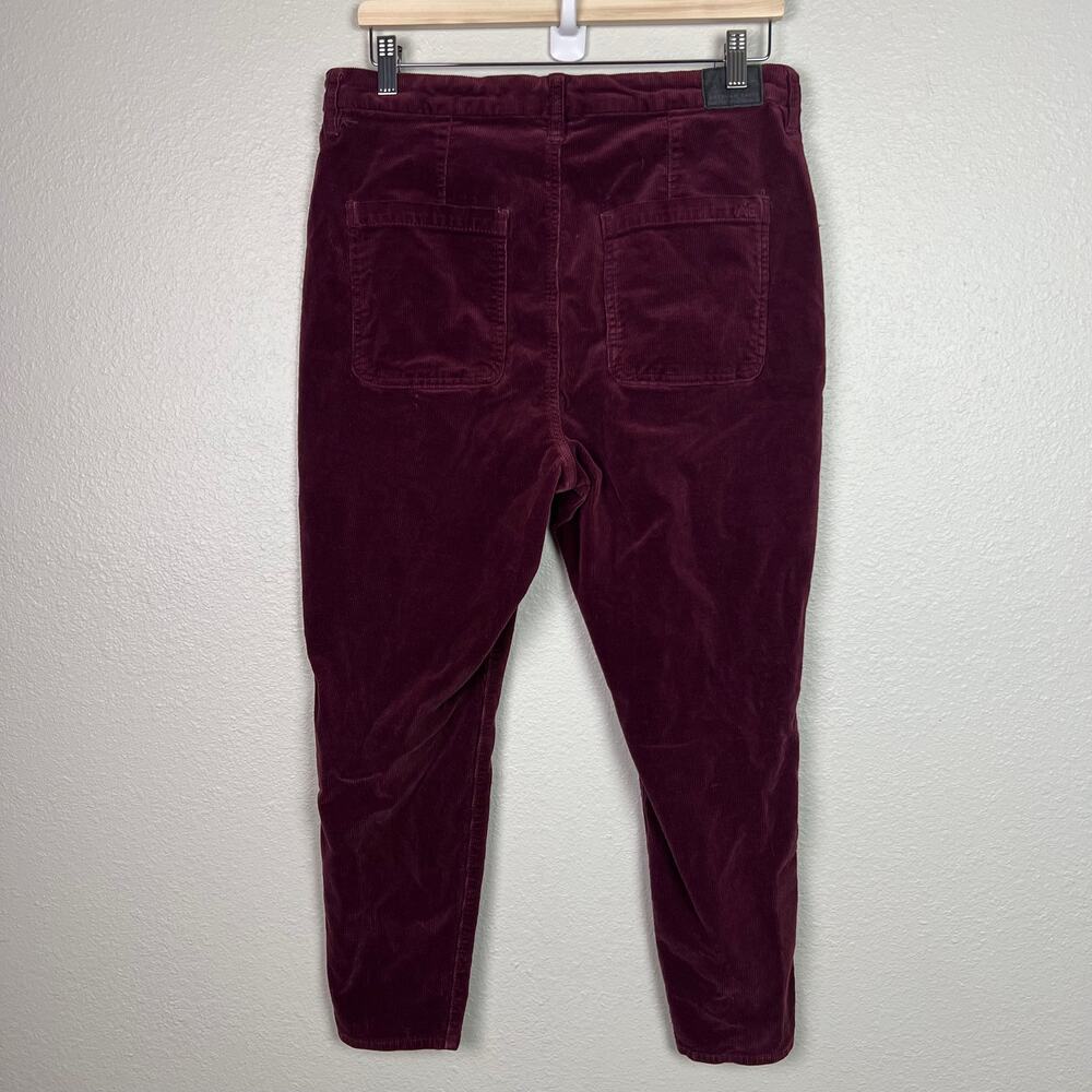 American Eagle Sz 12 X-Short Maroon Corduroy Curvy Hi-Rise Jegging Button Fly - Picture 5 of 10